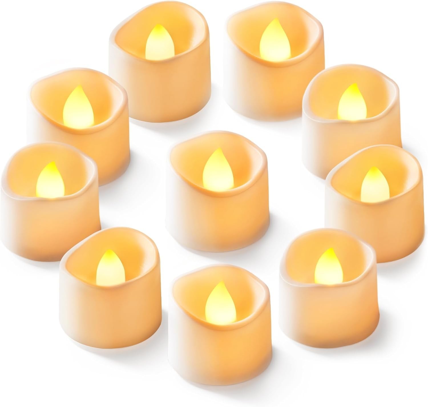 Flameless Flickering LED Tea Lights – Safe Decorative Candles for Indoor/Outdoor