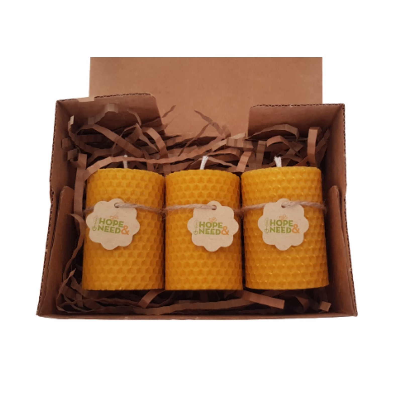 Beeswax Pillar Candles- Small Size 3 Pieces (2.8 inches x 2 inches)0 Pure …