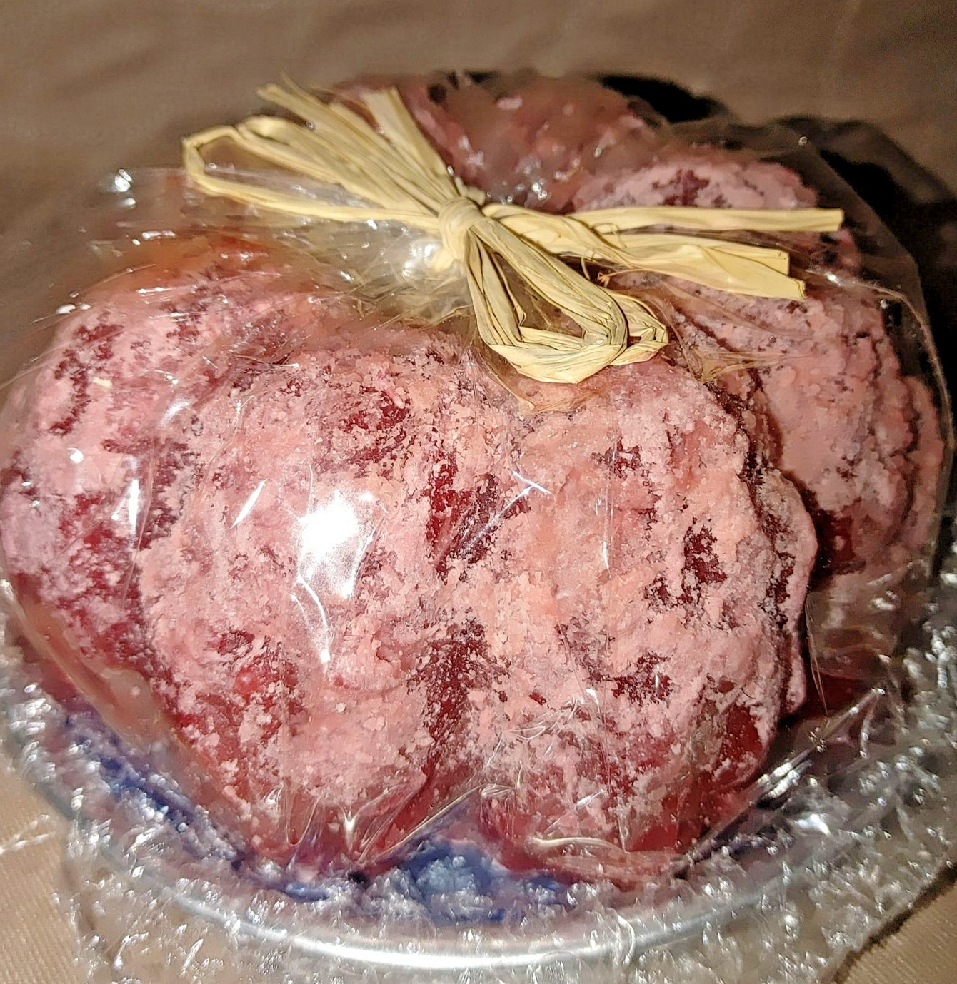 Vintage Candle Bundt Cake 4-Wick Apple Spice Ring Cake Tray Thailand Red