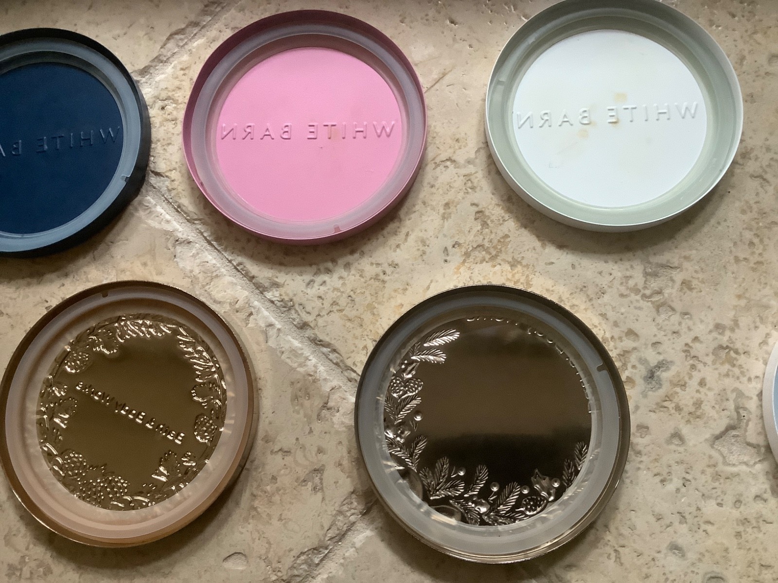 Bath & Body Works 3 Wick Candle Lids Multi Color Metal (Lids Only – Lot of 9)