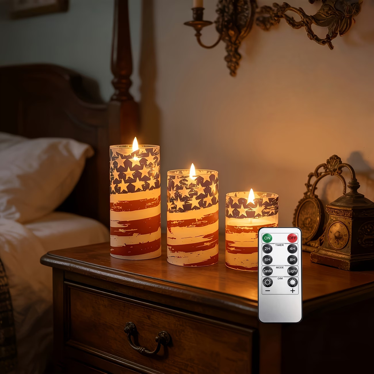 LED Flameless Candles Wax Pillar Battery Operated Candle Remote Control Timer