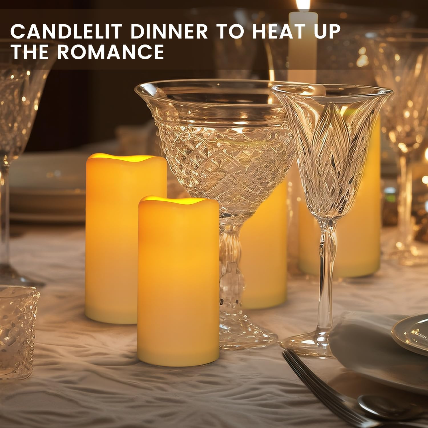 Large Outdoor Waterproof Flameless Candles with Remote ControlD3 X H5.5 Bat