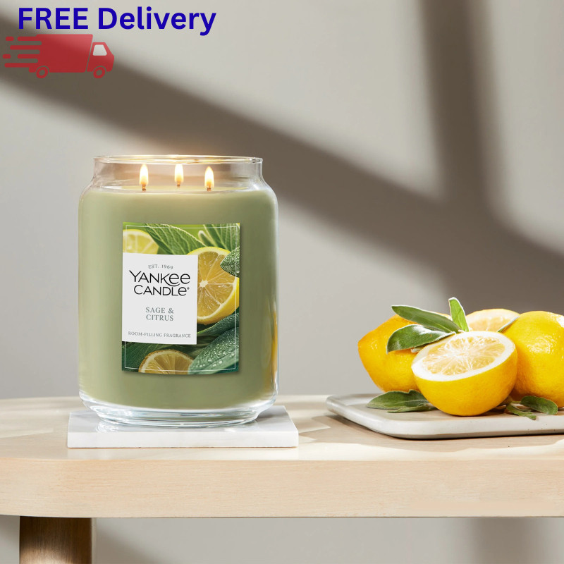 Yankee Candle 60 oz Large 3-Wick Jar Candle Premium Plant Wax Blend Home Decor