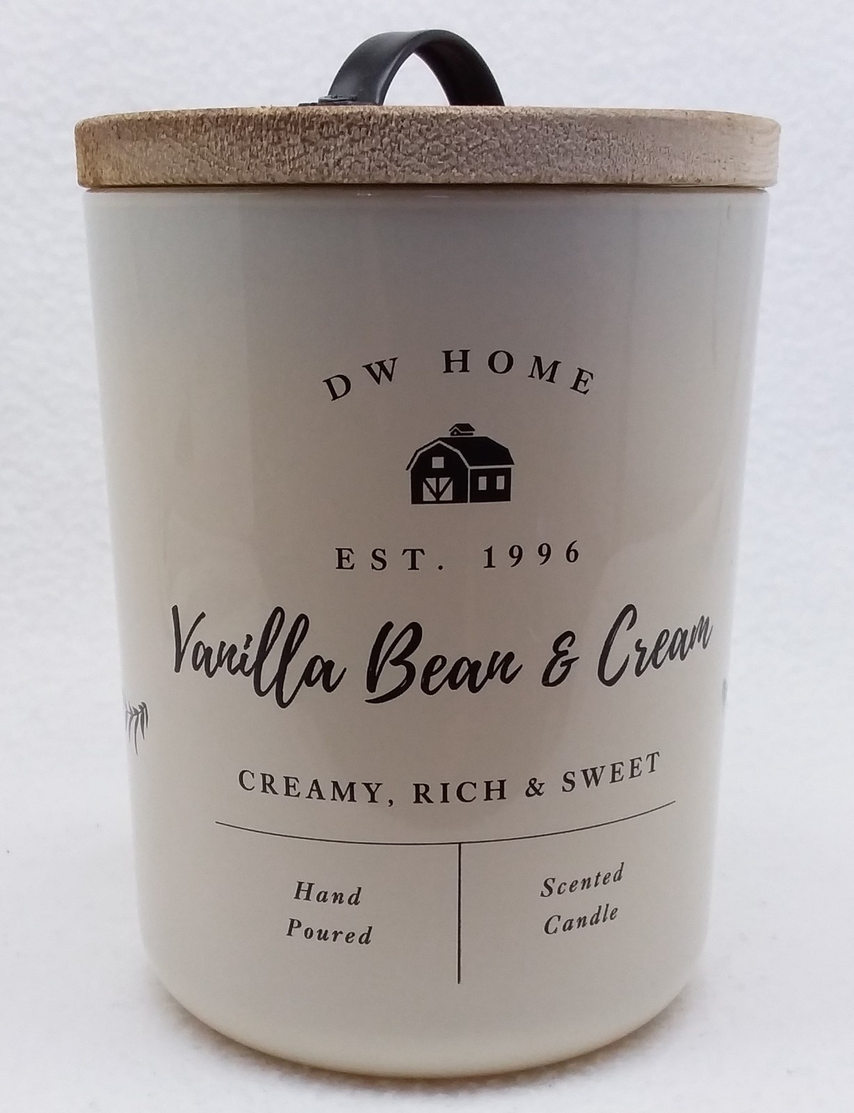 1 x 15.3 oz. DW Home VANILLA BEAN & CREAM 2-Wick Large Jar Candle Burn up 56 hrs