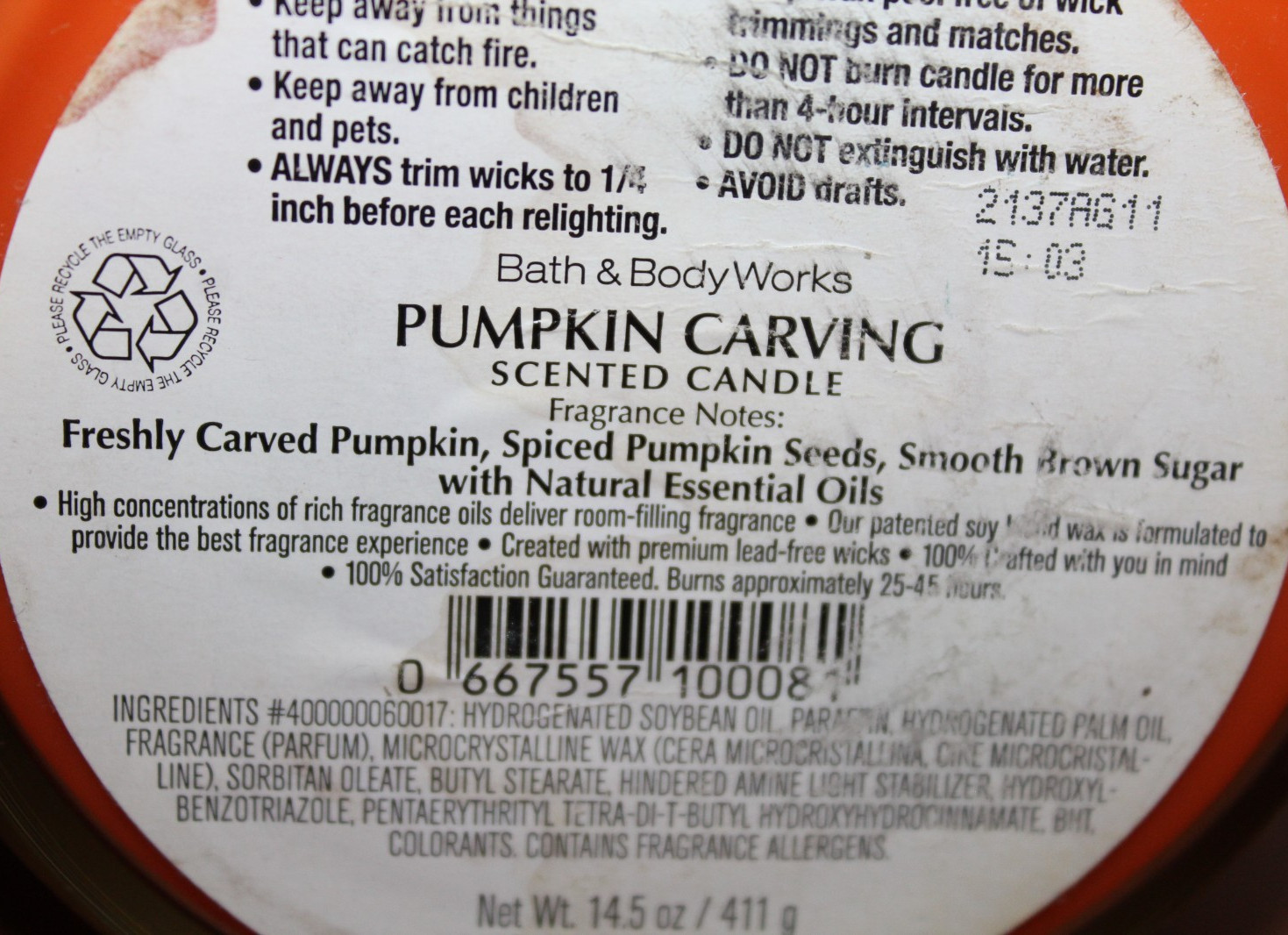 New Bath & Body Works 3-Wick Pumpkin Carving Candle 14.5oz Fall Halloween Scent