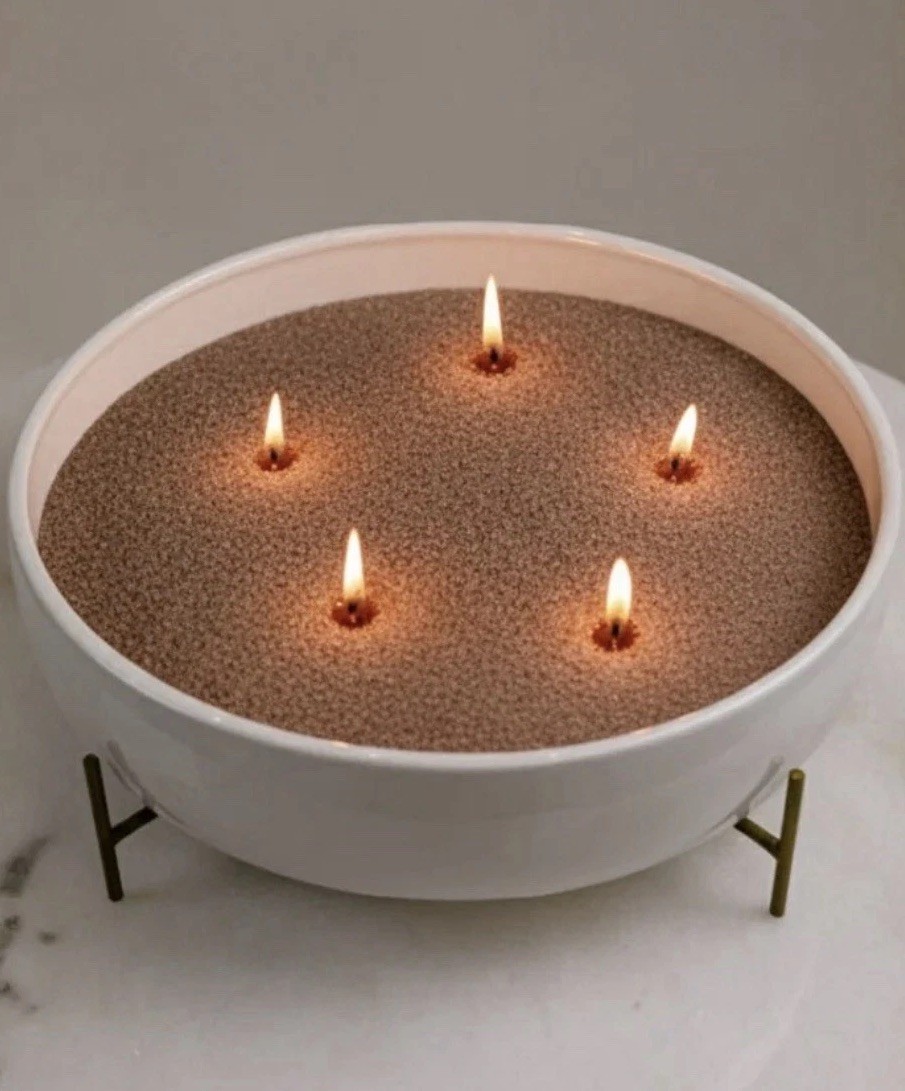 New Warmnest Pearled Black Sand Candle Kit Bundle(2) 120 Hours Burntime W/Wicks