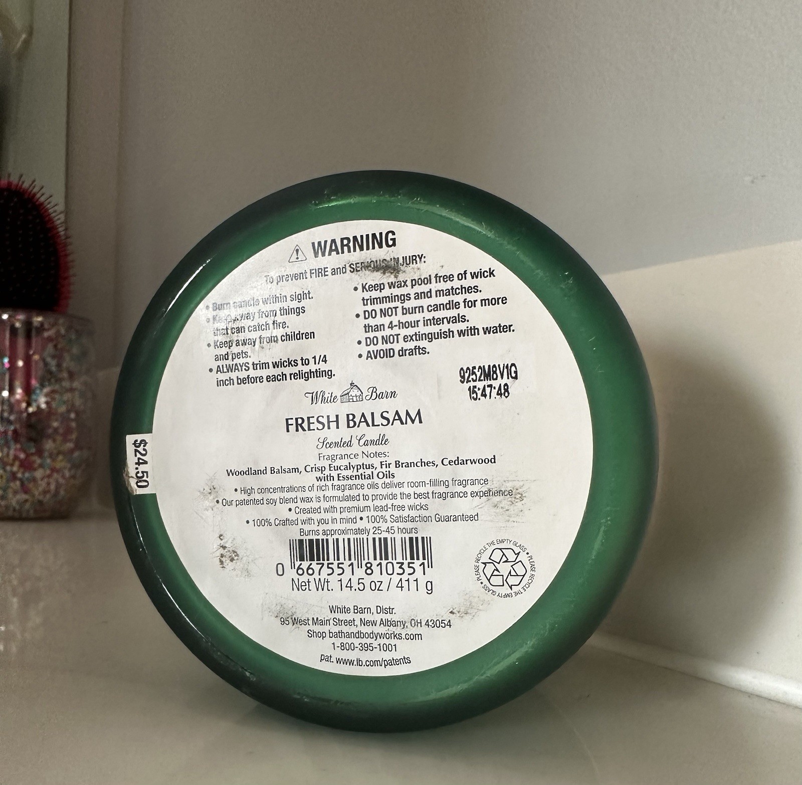 Bath and Body Works 3 Wick Candle White Barn Candle Holiday Fall Halloween