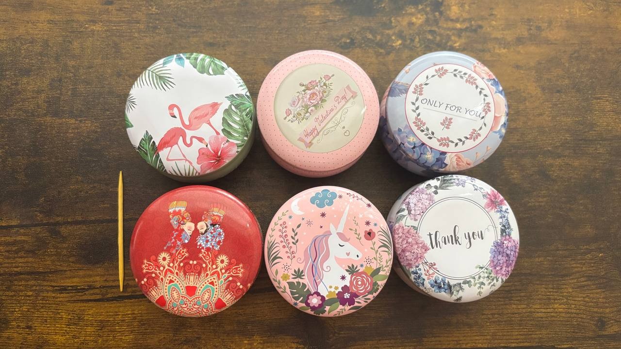 Handmade Soy Wax Candles – Set of 6 in Decorative Tins, Organic and Eco-Friendly