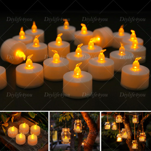 24 Pack LED Tea Lights Battery Operated Flickering Flameless Candles Party Decor