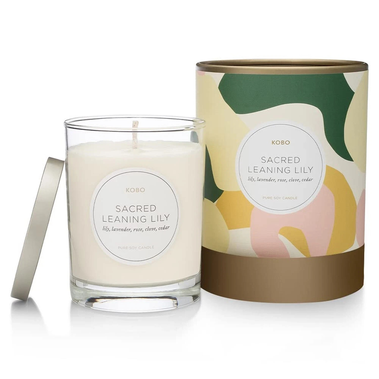 KOBO Sacred Leaning Lily Candle 100% Pure Soy Candle 11 OZ NEW & AUTHENTIC!