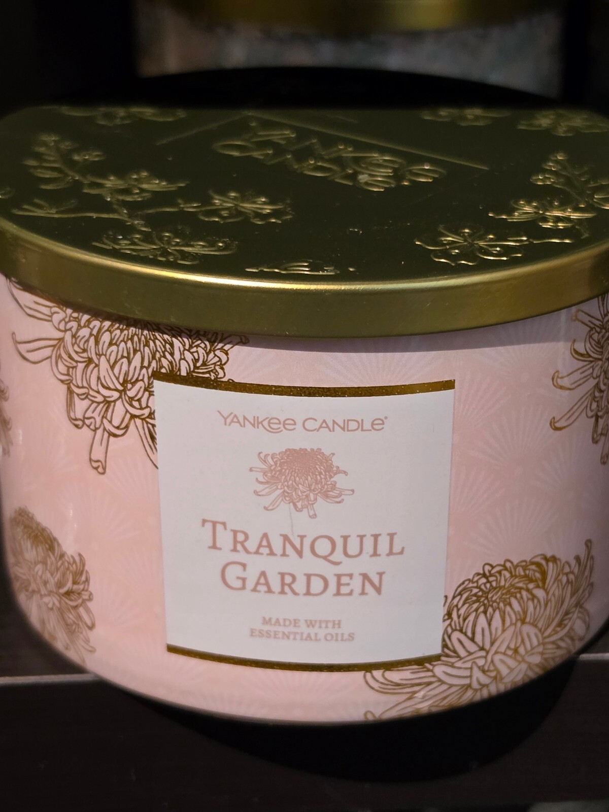 Yankee Candle Tranquil Garden 18 oz 3-Wick New Unburned Essential Oils