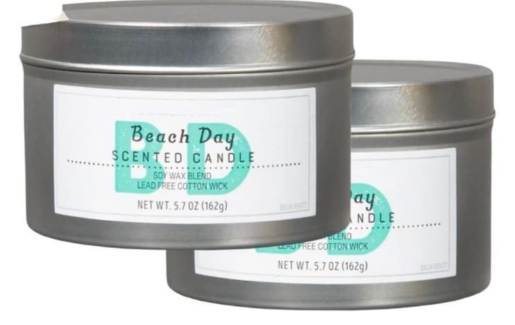 2x Trader Joes Beach Day Single Wick Soy Candle 5.7 Oz New & Limited!