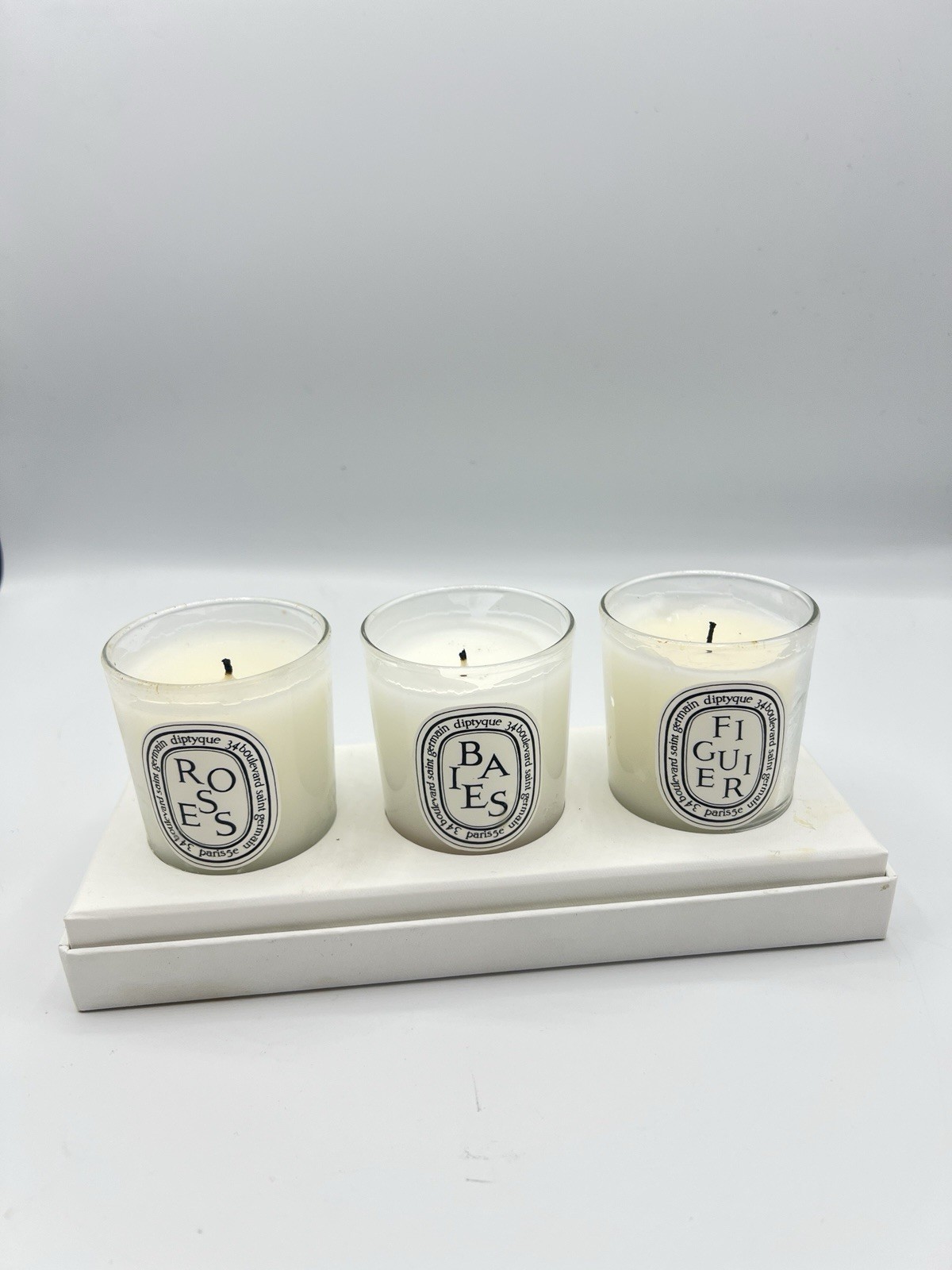 Diptyque Candle Set Of 3×2.4oz ROSES BAIES FIGUIER