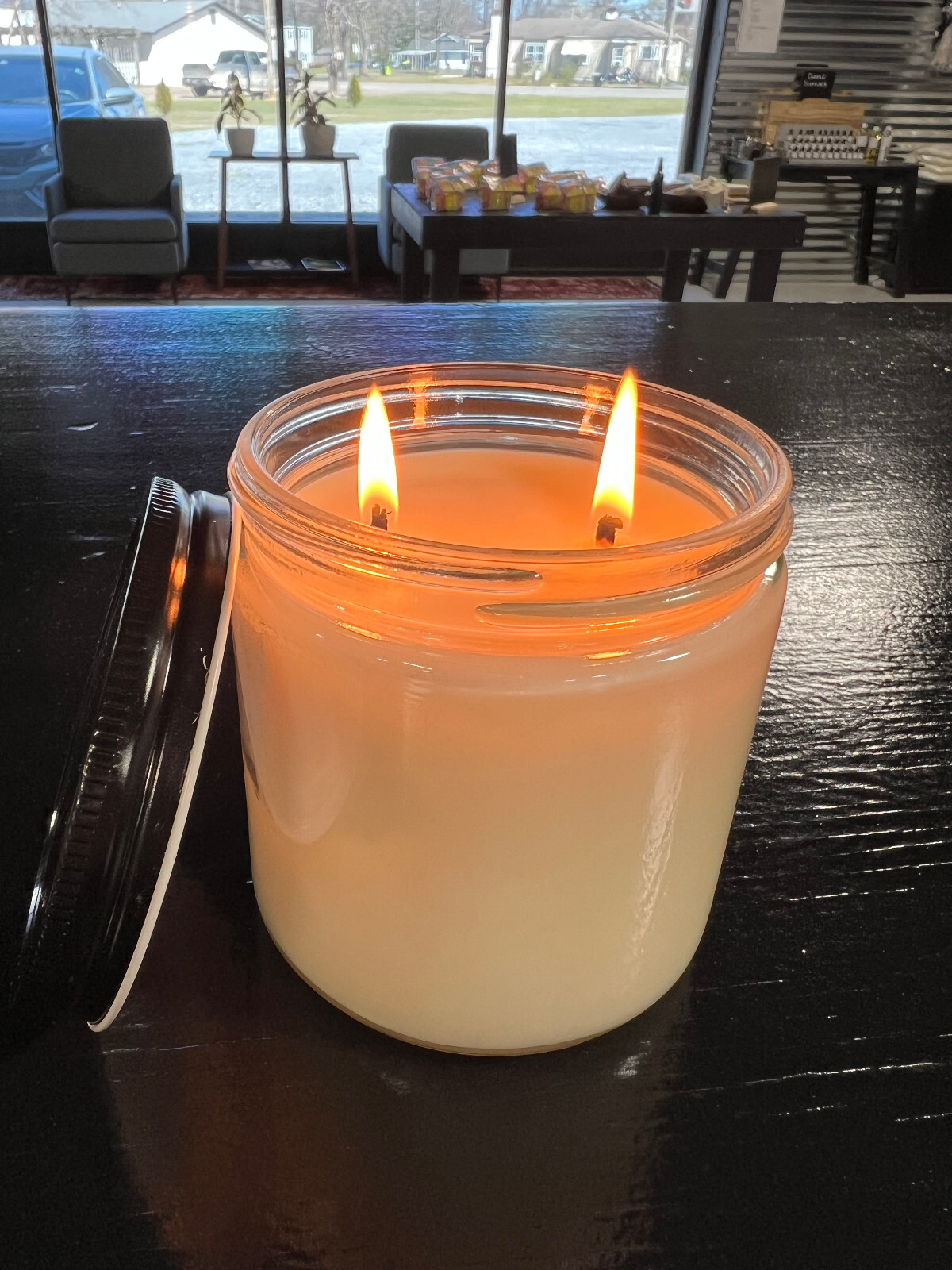 16 oz Salsa Jar Soy Wax Candle, Double Wicked, Strong Scented, Heavenly Scents