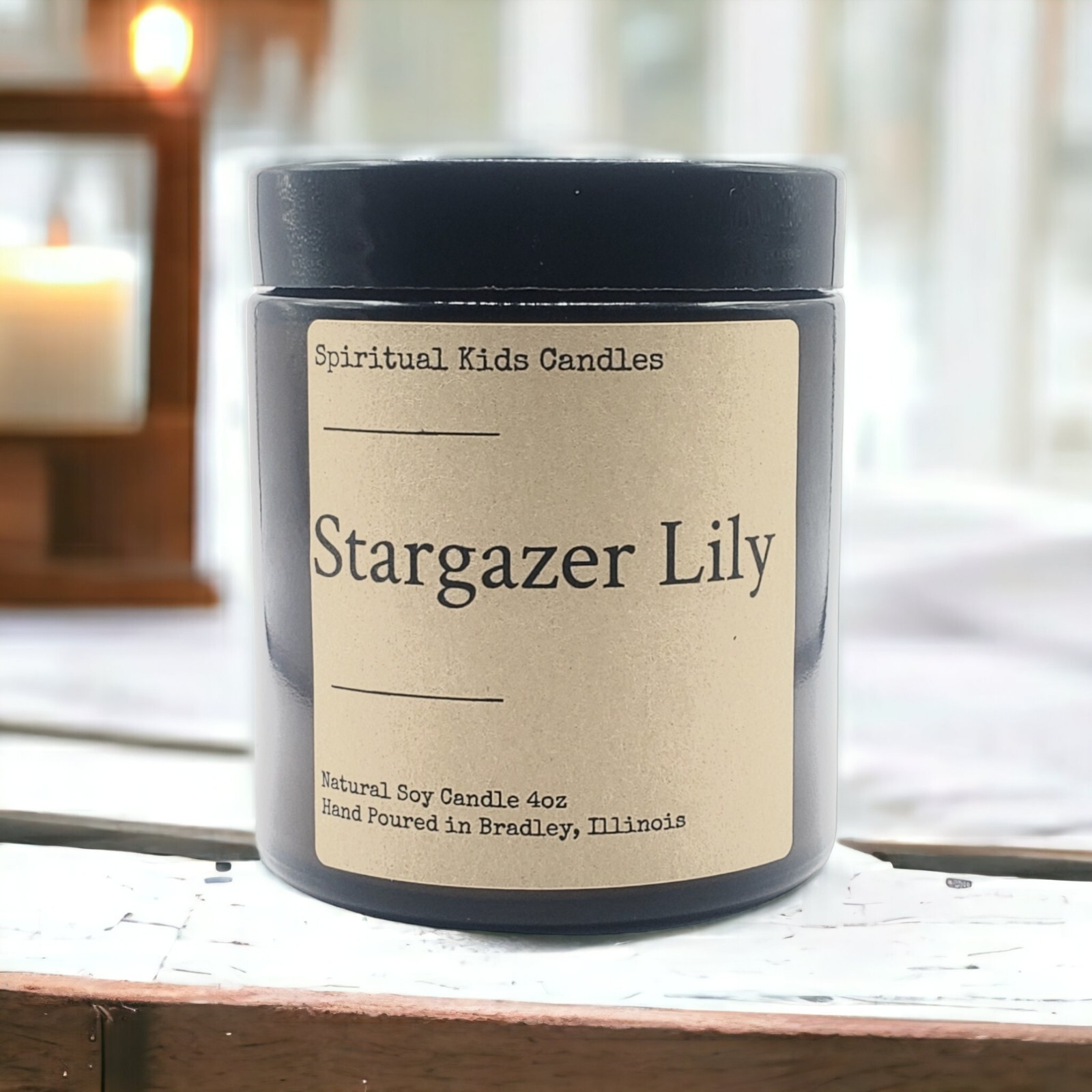 Stargazer Lily Soy Candle 4oz Jar 20-25 Hour Essential Fragrant Oils | Floral