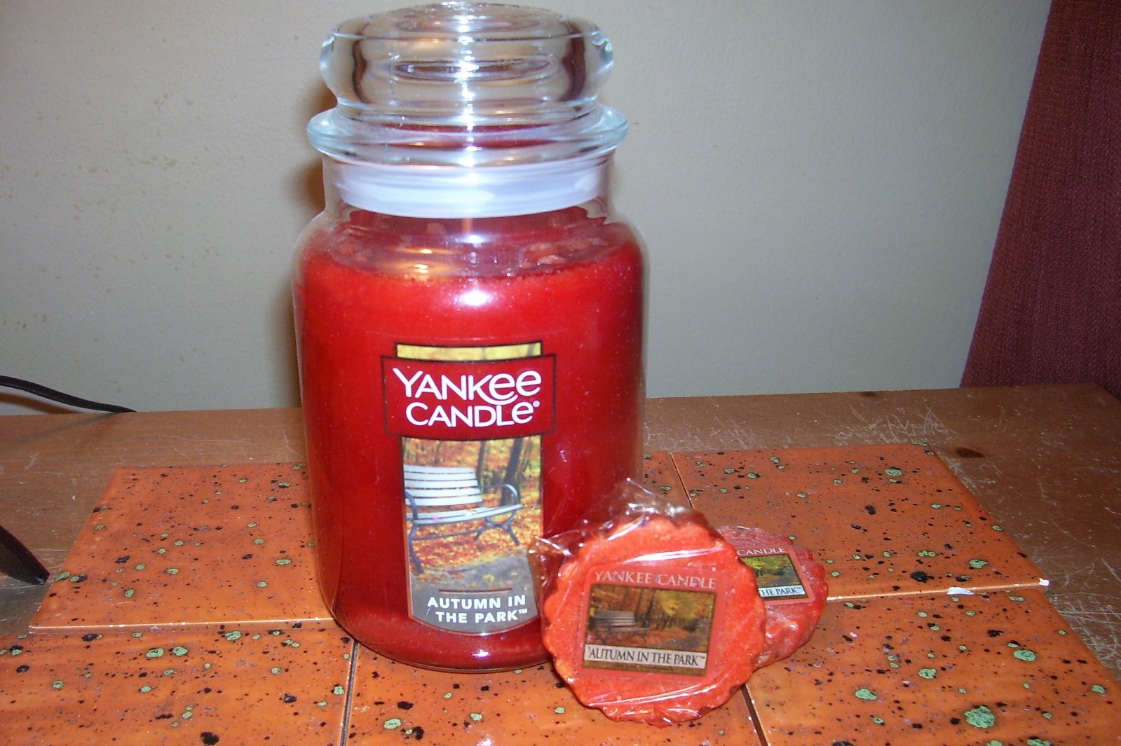 yankee candle 22oz JAR AUTUMN IN THE PARK + 2 TARTS