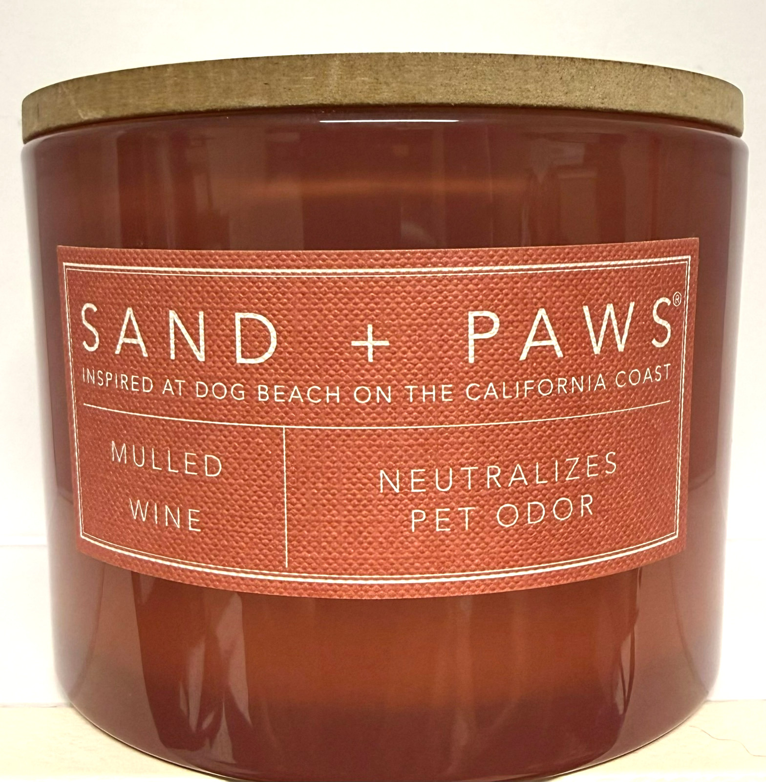 Sand + Paws MULLED WINE Scented Candle Feliz Navidad 12 oz TWO WICK