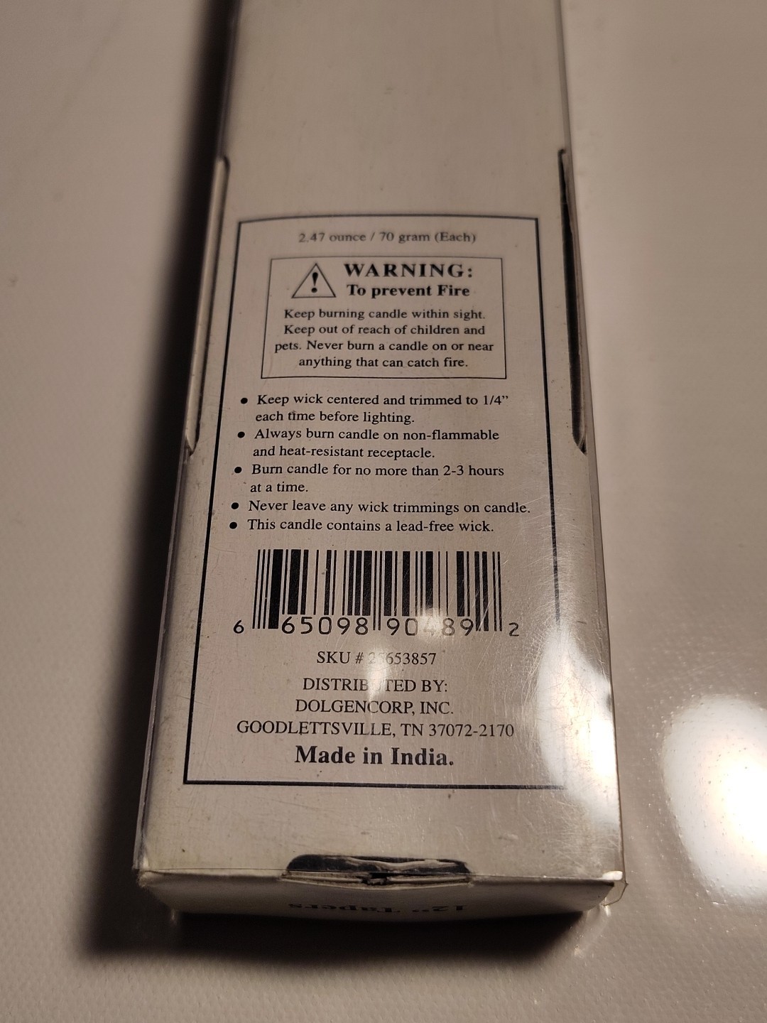 2 Vintage Made In India Taper White 12″ Candles Boxed Set New