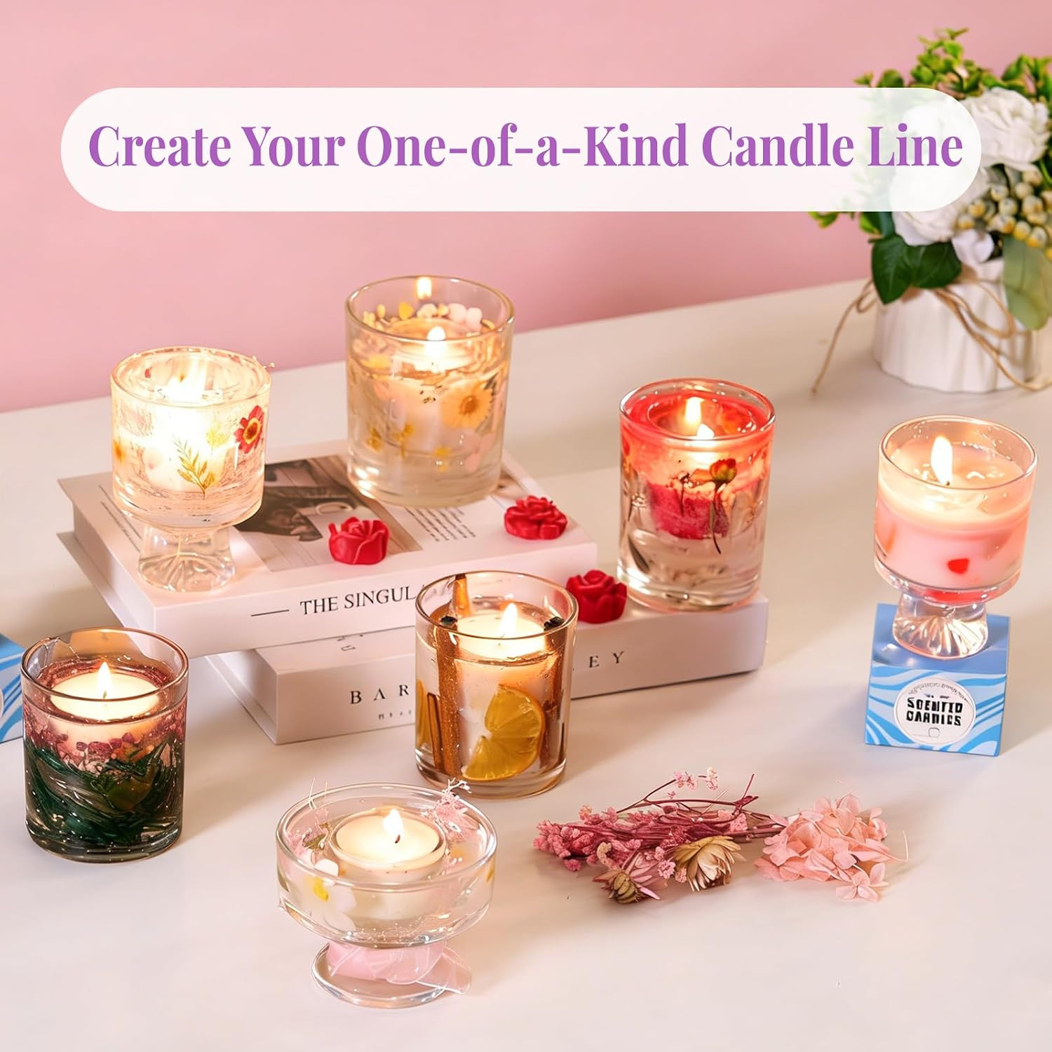 2-In-1 Soy & Jelly Wax DIY Candle Making Kit for Beginners & Adults | Complete C