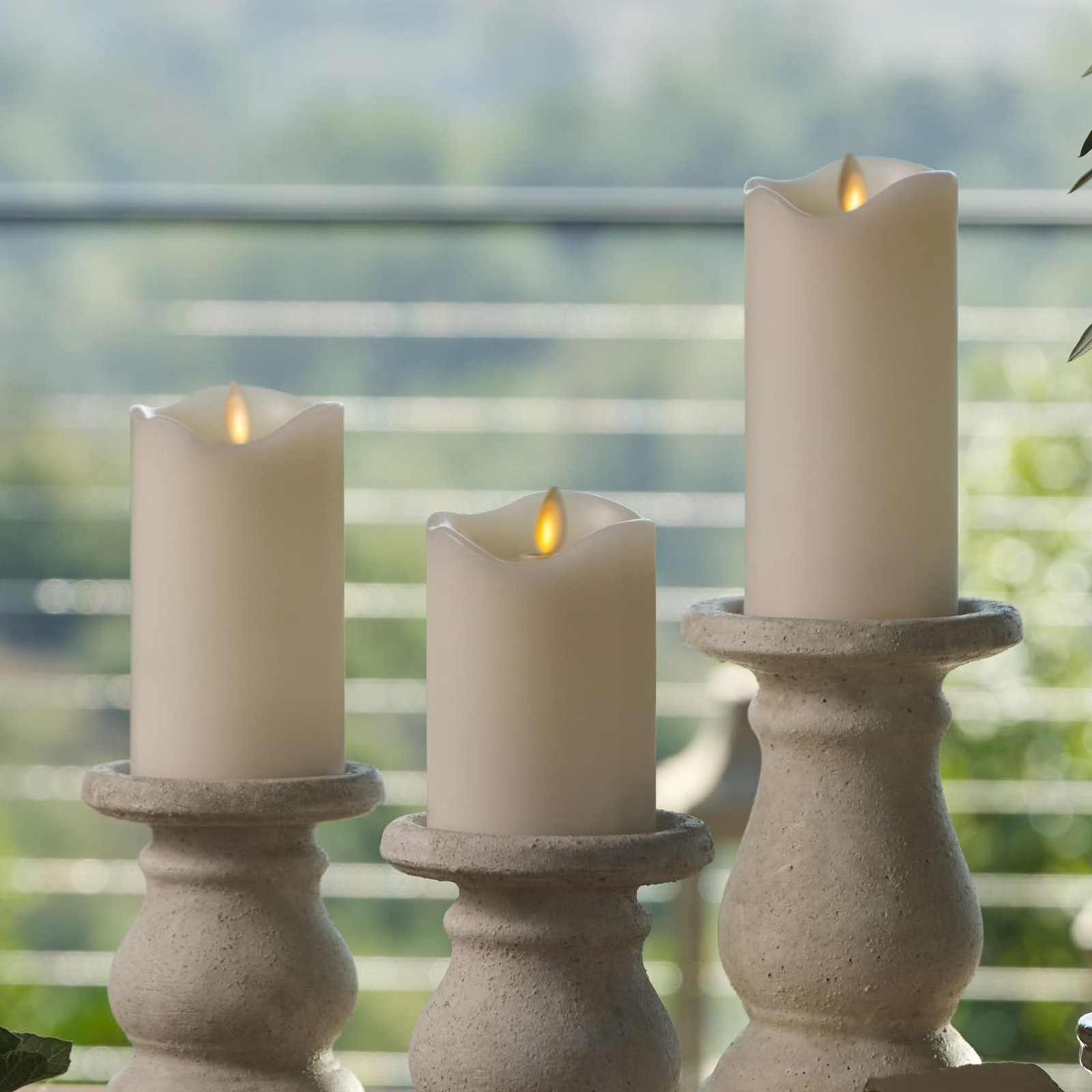 Matchless Candle Co. by Luminara Set of 3 3 x 4.5,5.5,6.5 Flameless LED Flick…