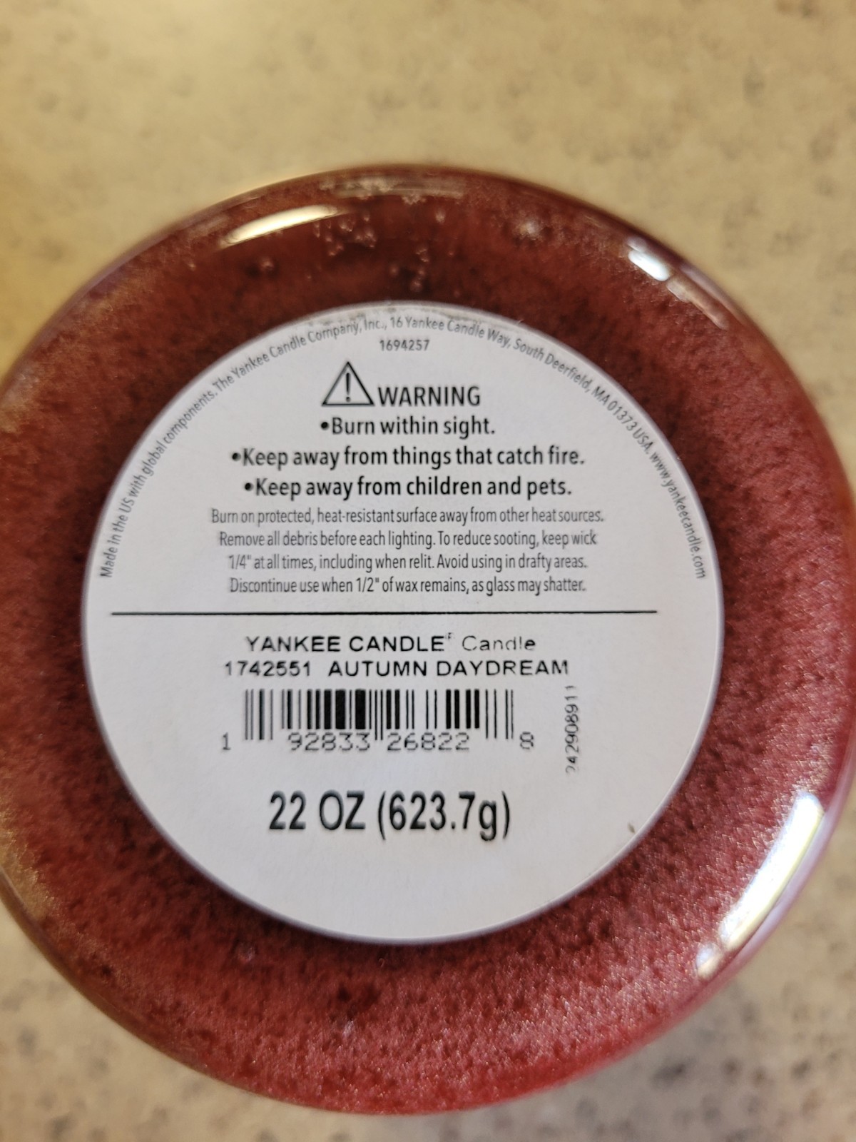Yankee Candle Autumn Daydream Home Fragrance Large Housewarmer Jar 22 Oz Candle