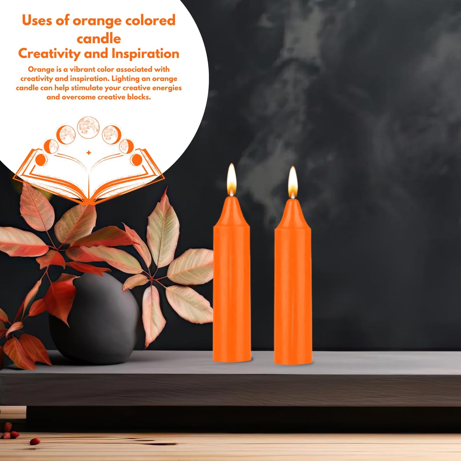 Box of 12 Orange Candles | 4 inches Tall 3/4 inch Diameter | Witchcraft Supp…
