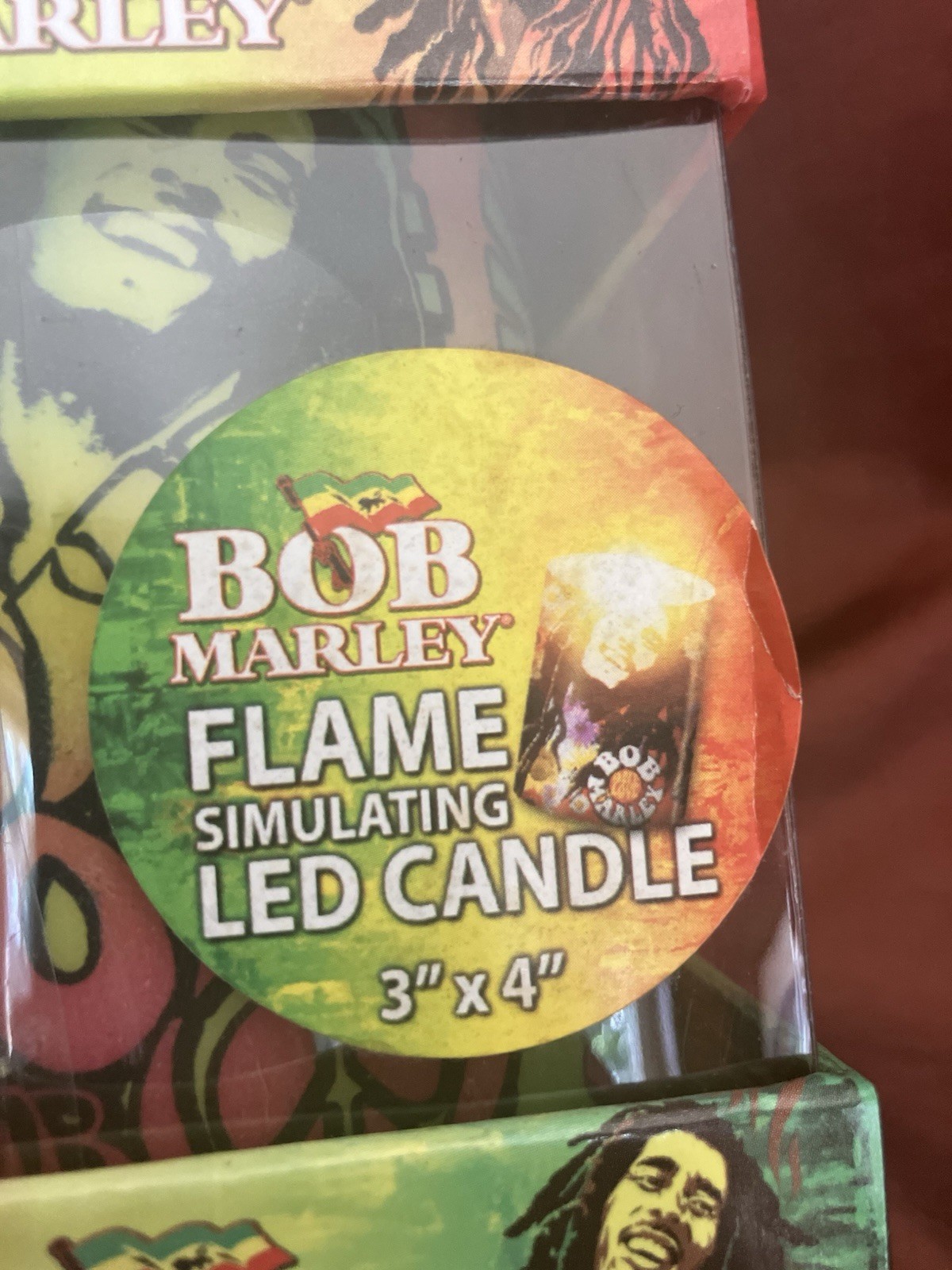 Bob Marley Vibrant Flickering Candle Battery Operated Reggae Decor New In Box