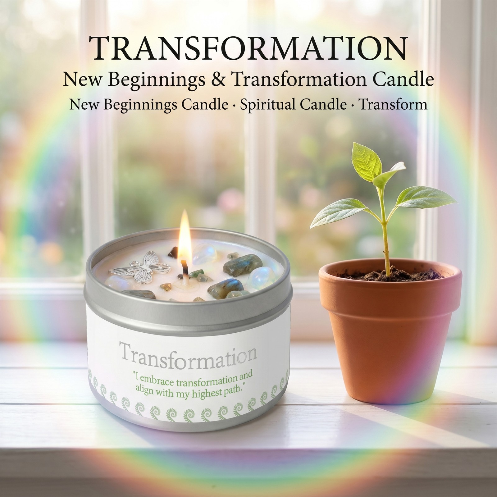 1 Pack EVODUCK New Beginnings Crystal Candle Moonstone Transformation 3 oz