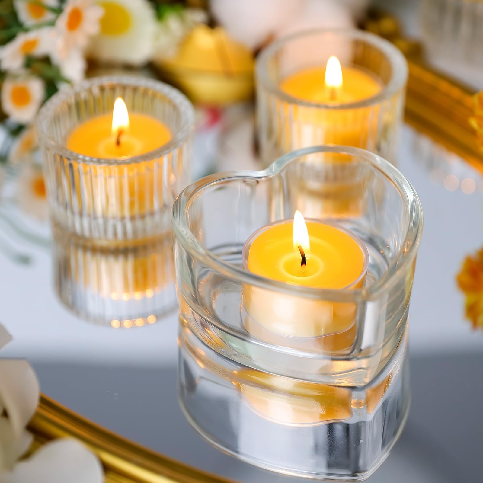 UGBEM Beeswax Tea Light Candles Bulk 4 Hour Non Toxic Natural Pure Bees Wax
