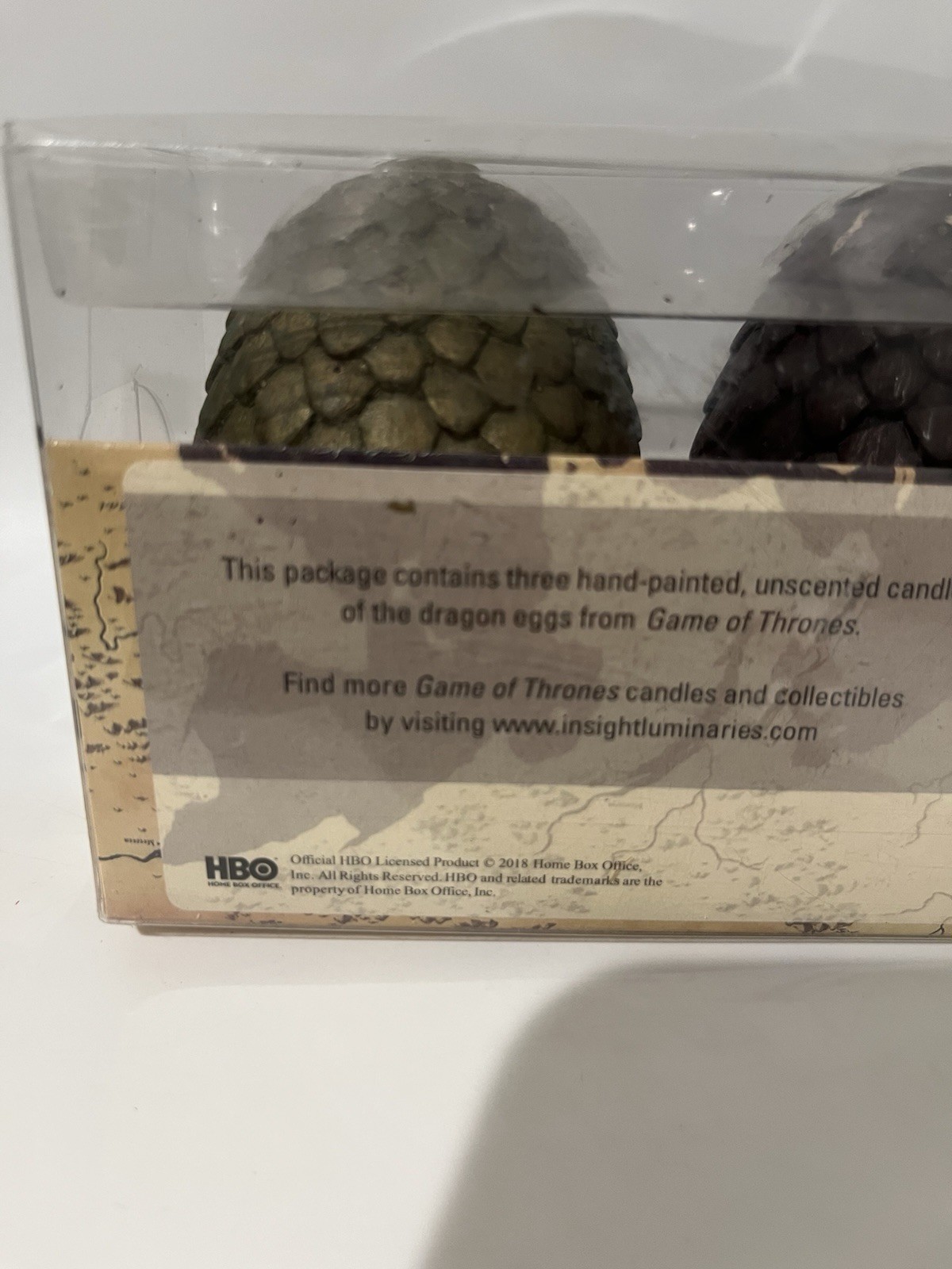 Game Of Thrones Candle Set Dragon Egg Insight Luminaries Green Red Gold