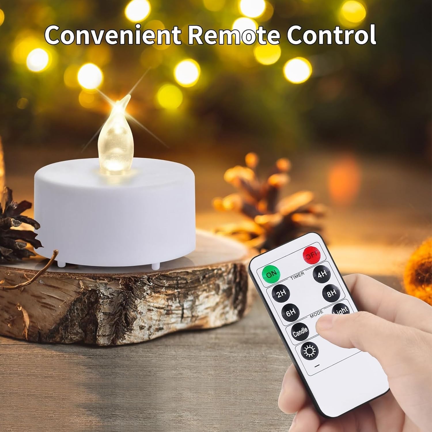 Tea Light Candles with Remote Control,Flickering Flameless LED Candle,Long La…
