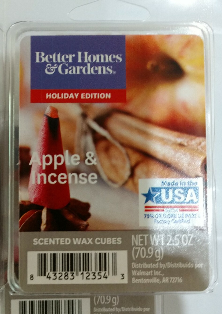 NEW BETTER HOMES & GARDENS APPLE & INCENSE WAX CUBE MELTS – LOT OF 3 PACKAGES