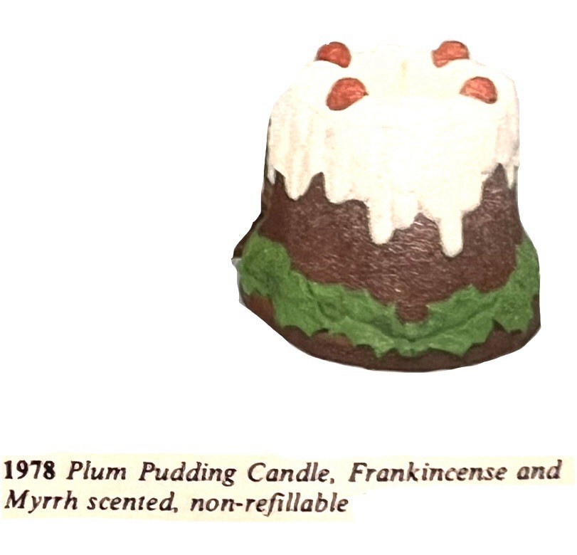 1978 Avon PLUM PUDDING FRANKINCENSE & MYRRH FRAGRANCE CANDLE 1 1/2” ~ NOS in Box