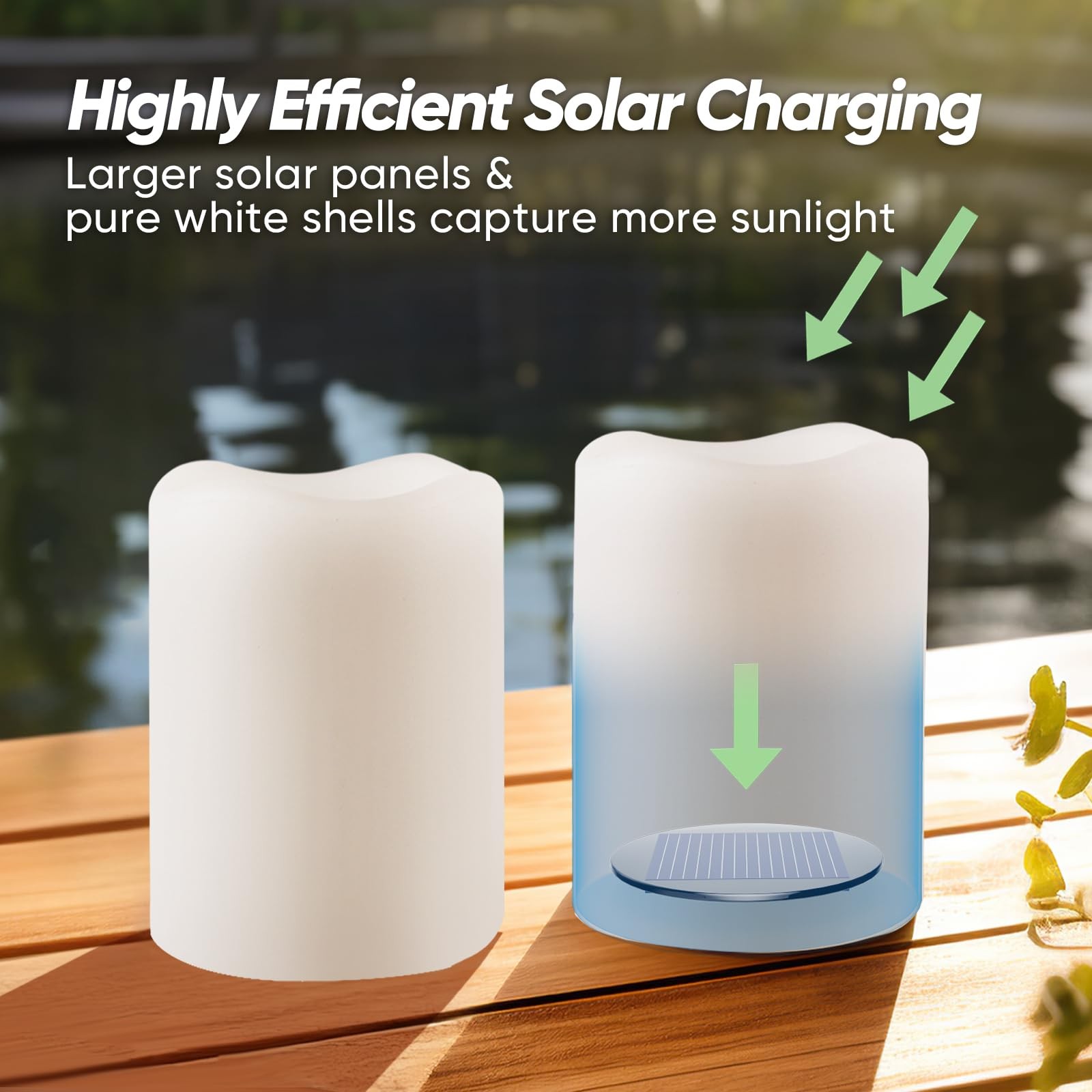 Solar Candles Outdoor Waterproof, Rechargeable Candles, Solar Powered Flamele…
