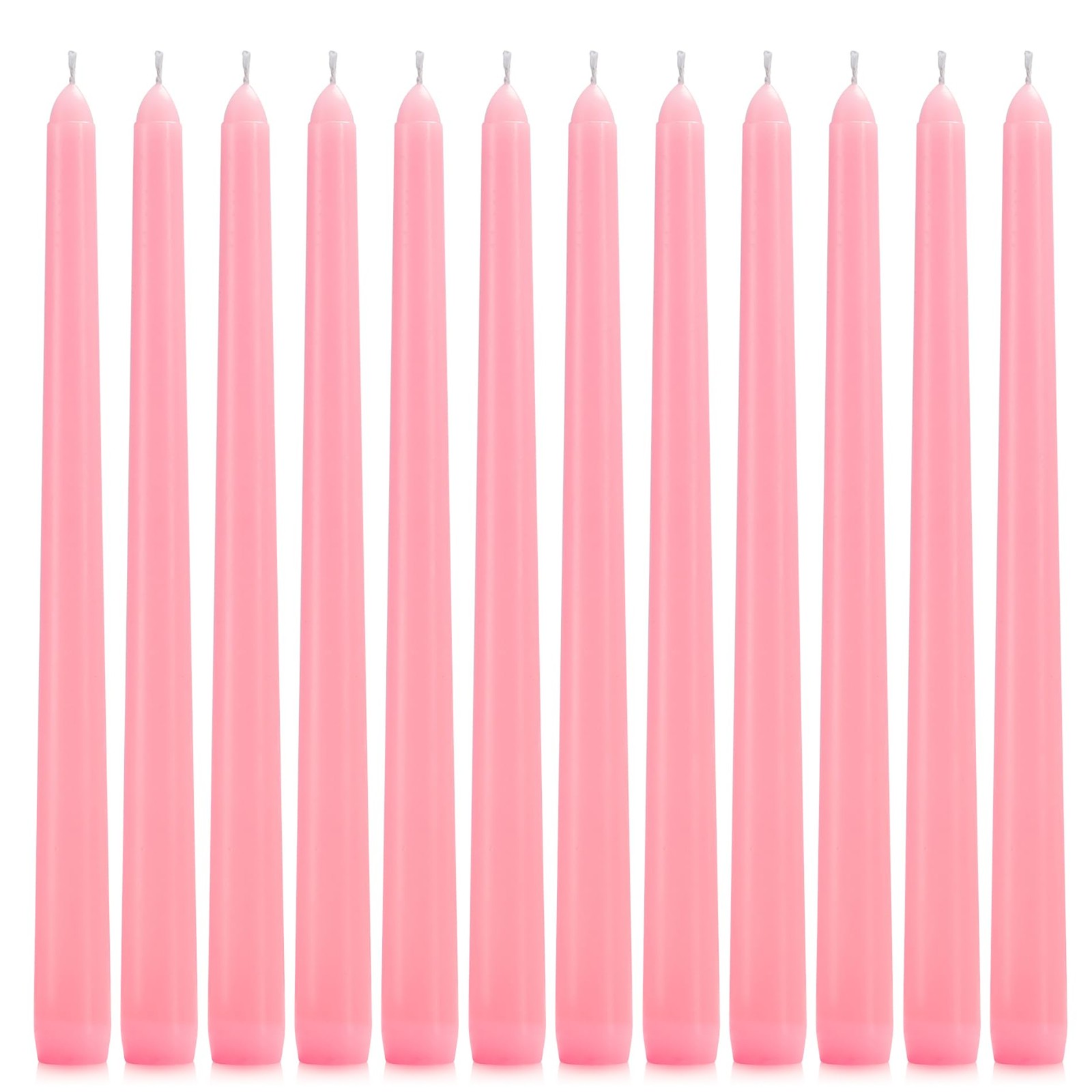 12 Pack Pink Taper Candles – Taper Candles 10 Inch Dripless, Smokeless & Unsc