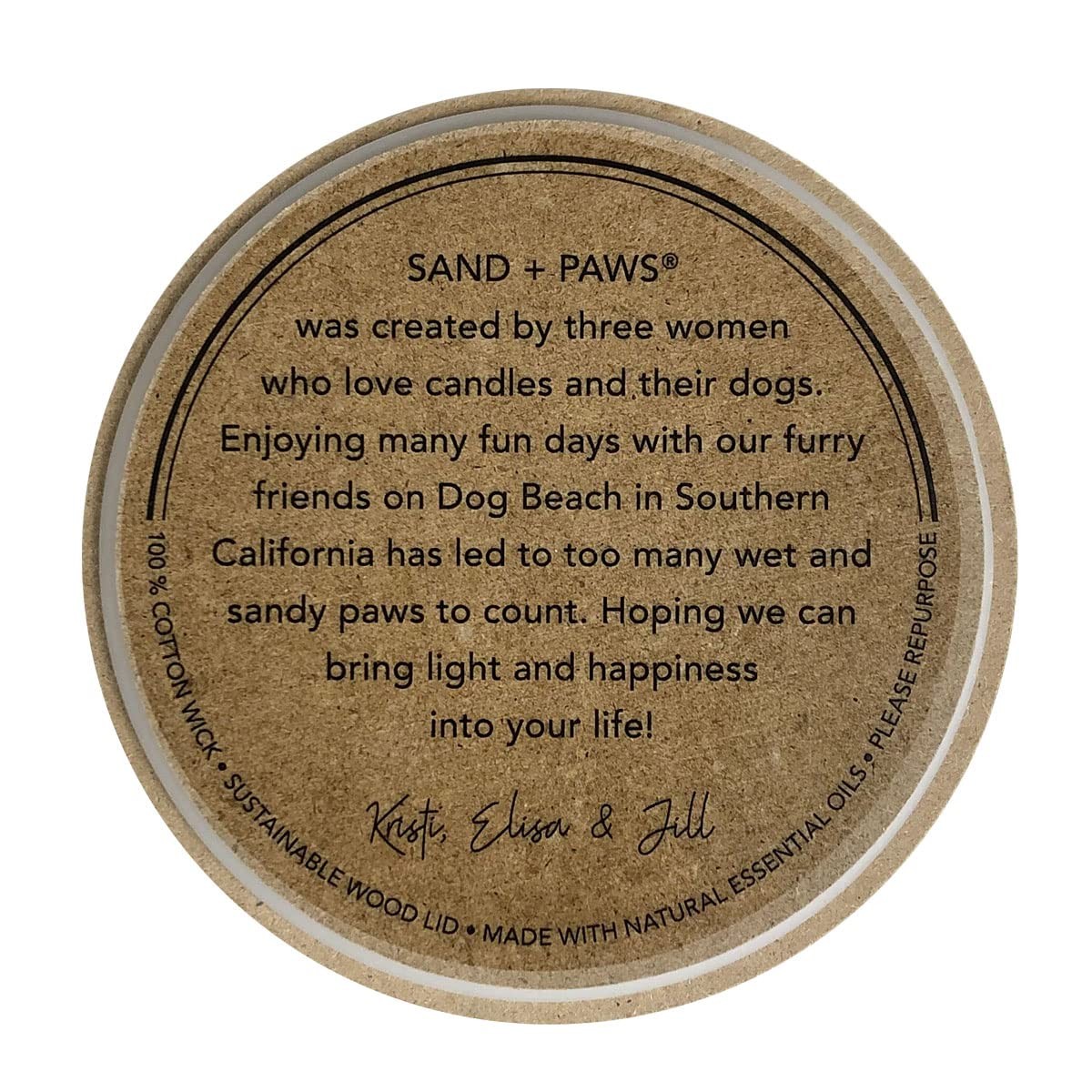 Sand + Paws Scented Candle Ocean Sea Salt Pet Odor Eliminator Jar 12 oz