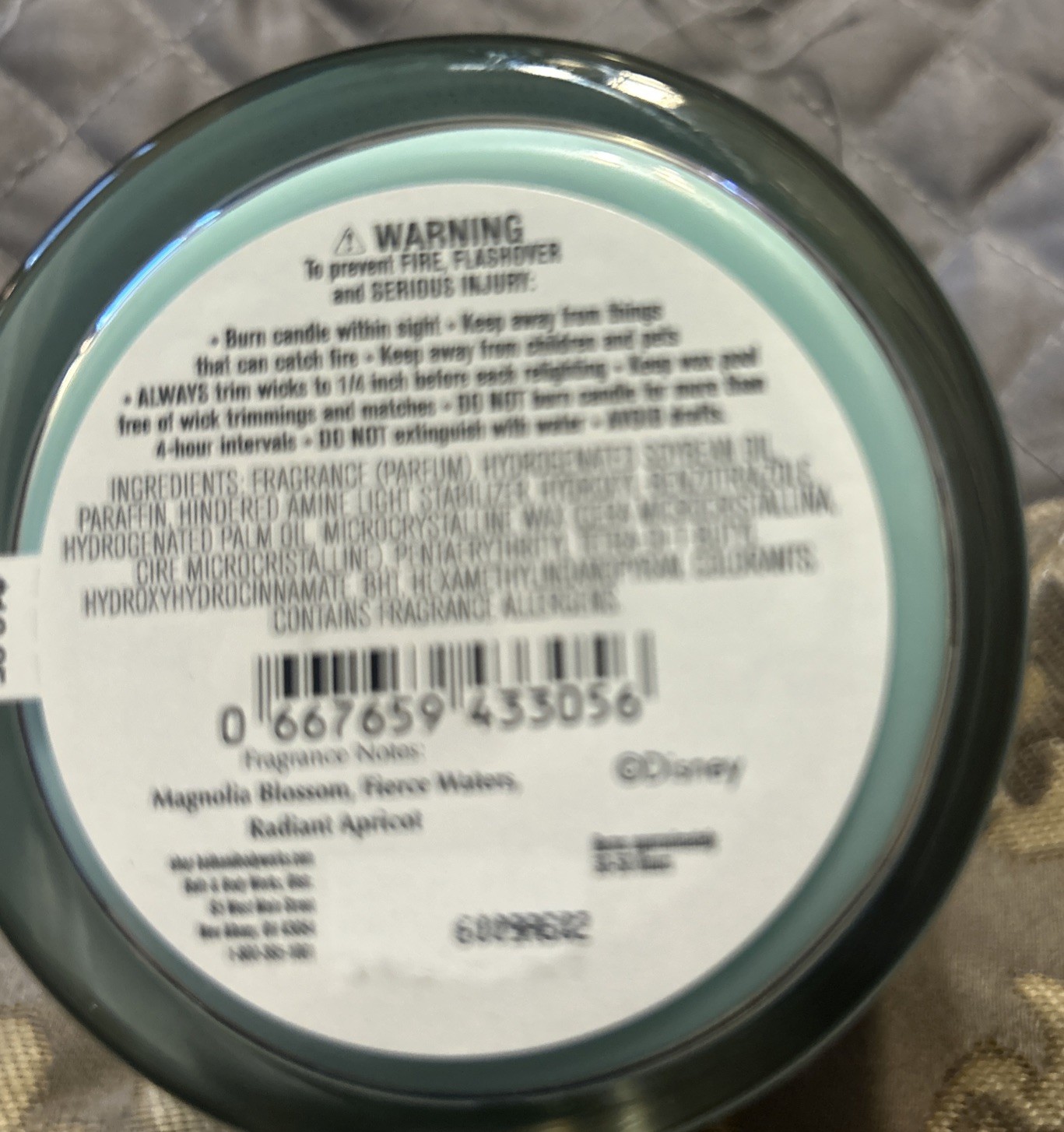 Bath & Body Works DISNEY PRINCESS MULAN Single Wick Candle 8 oz NEW