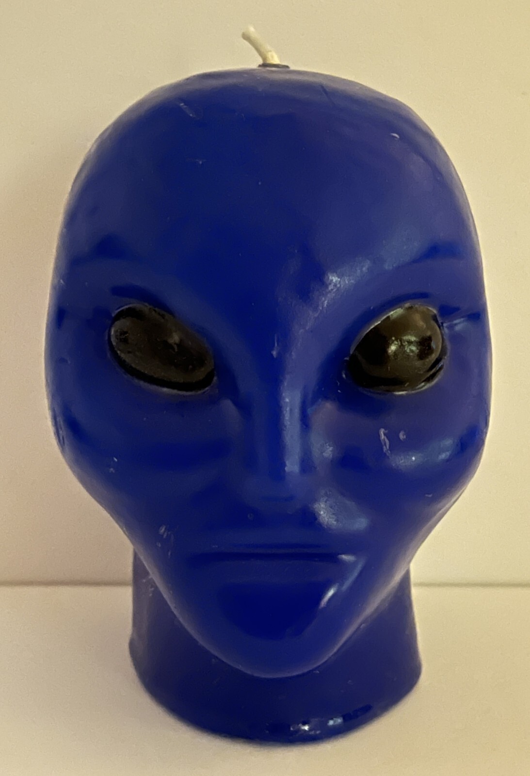 Waxman ALIEN HEAD CANDLE – Cobalt Blue & Black Eyes – 4 1/4” High x 3″ Wide