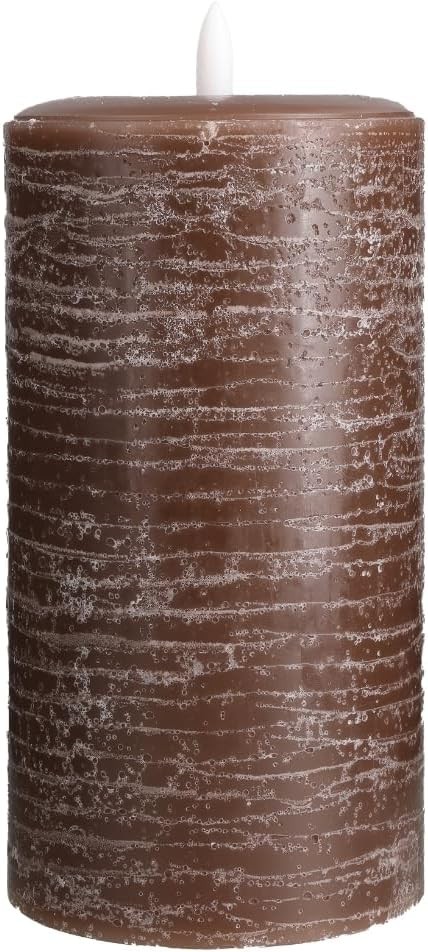 Natural Glow Candles, Battery Operated Flameless LED Pillar Candle, Cocoa Brown,