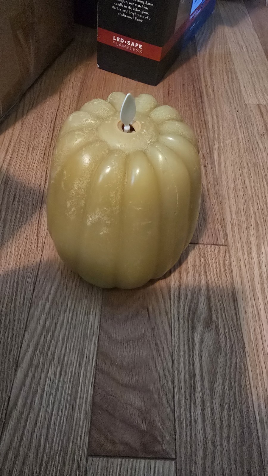 Luminara Chalky Tall Pumpkin Flameless LED Candle Timer Harvest Gold 4.9×6″