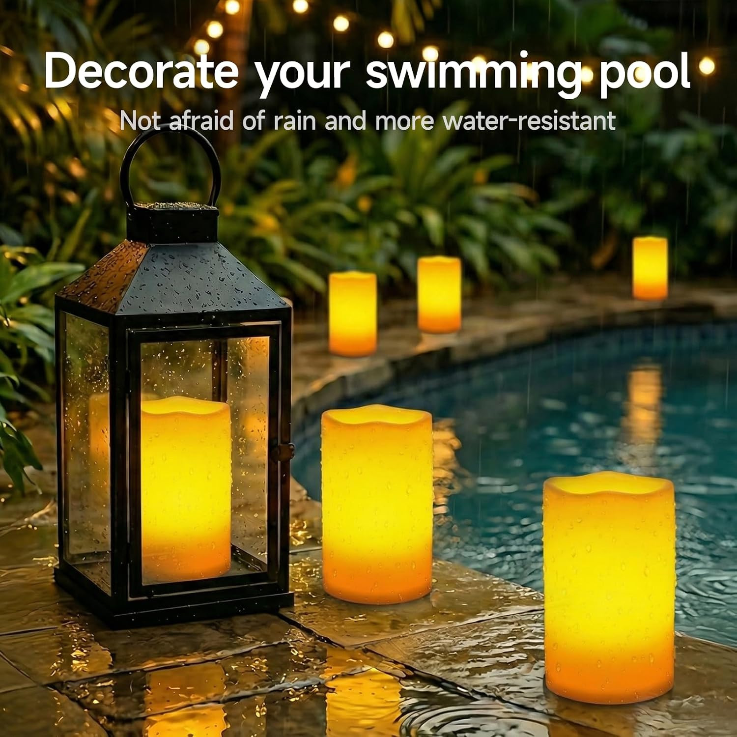6″ X 9″ Extra Large Outdoor Waterproof Candle with Auto 6-Hour Timer, No Remote,