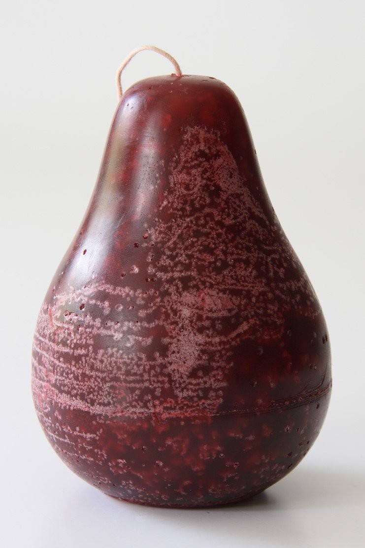 Vance Kitira Timber Wax Pear Shaped, Wine Color, Unscented Candle, 3″Dx4.5″H
