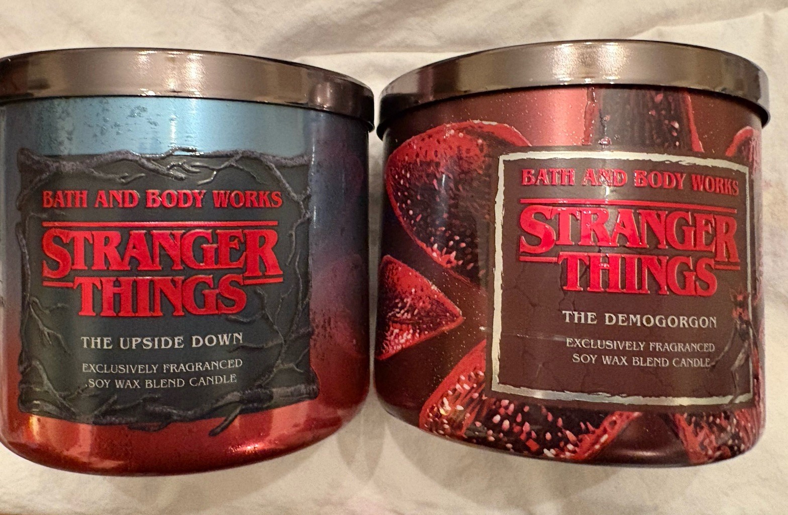 2 Bath & Body Works 3-WICK FuLL-SIZE Stranger Things 3 Wick Candles NEW Limited