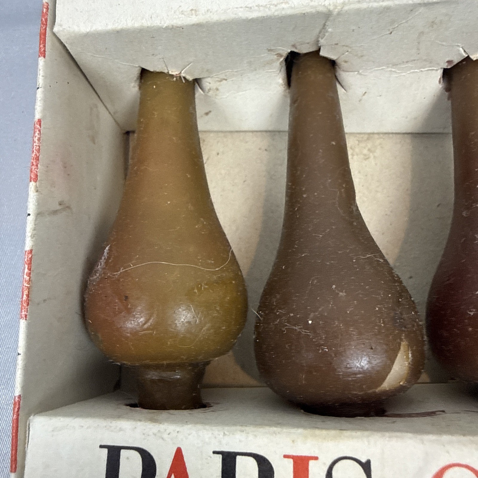 Vintage Pariserlicht Paris Candles Brown and Red Made in Germany