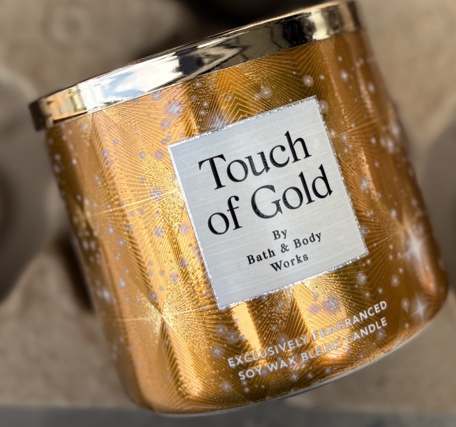 New TOUCH OF GOLD Bath & Body Works 3 Wick Candle 14.5OZ