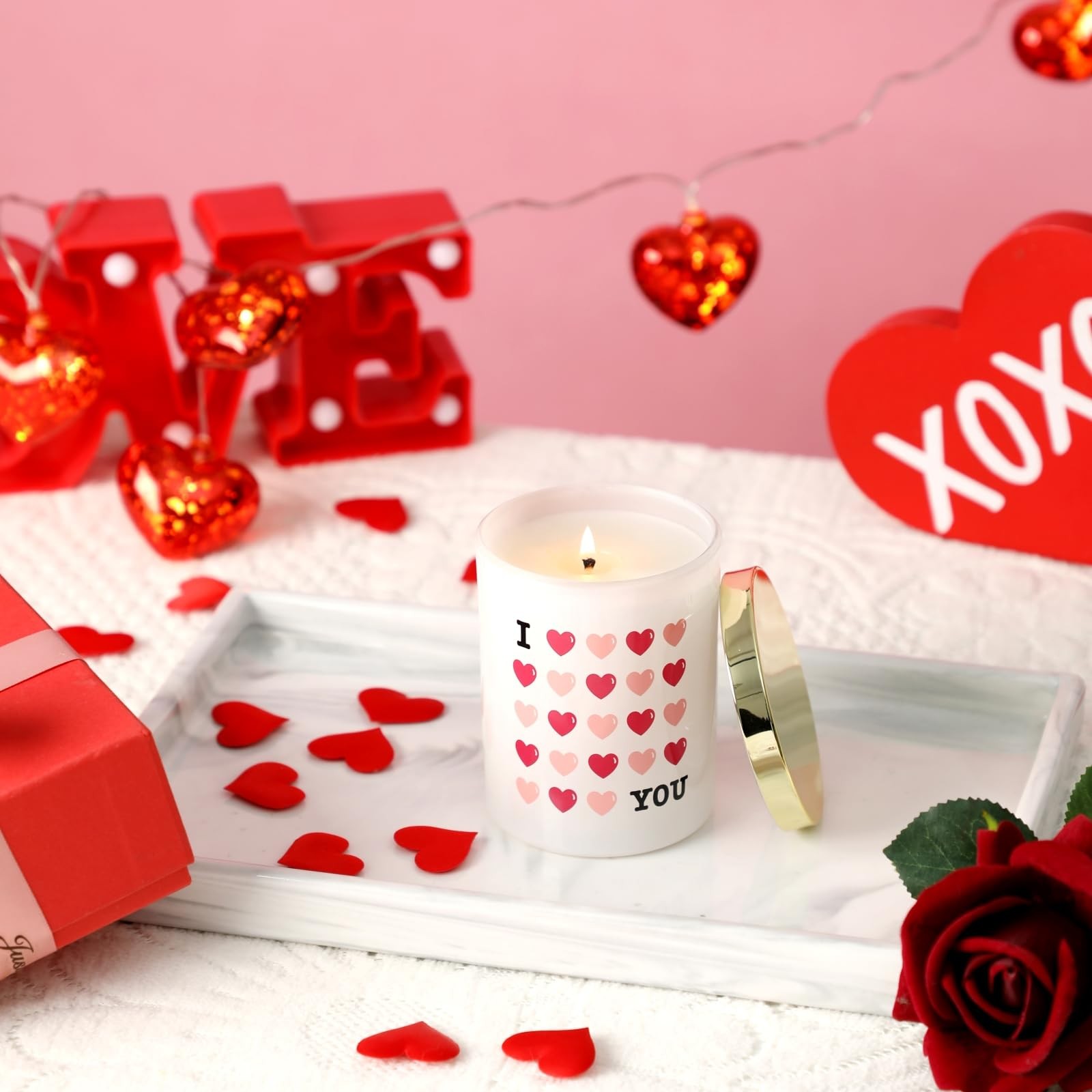 Valentines Day Scented Candle Gift – 10oz Wild Rose Vine Scented Candle Gift …