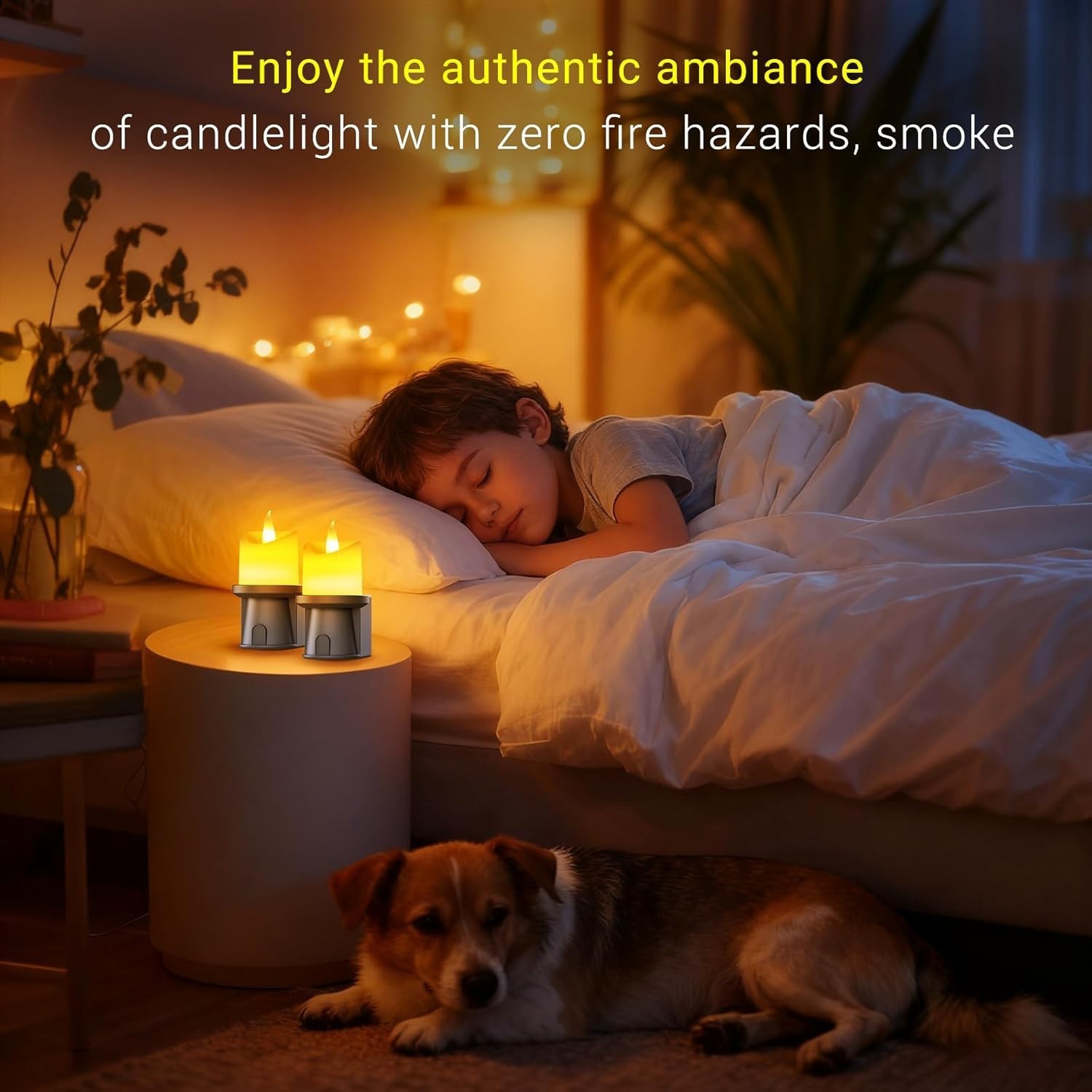 Waterproof Flameless Night Light with Flickering Glow – 1 Pack for Home Decor