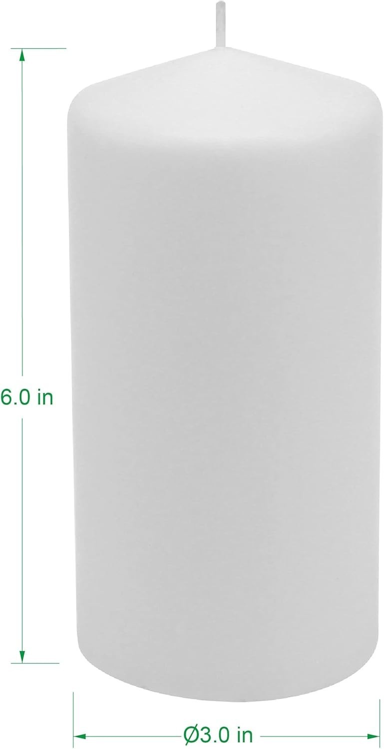 Unscented White Tall Pillar Candles, 65 Hour Burning Candle Pillars, Perfect …