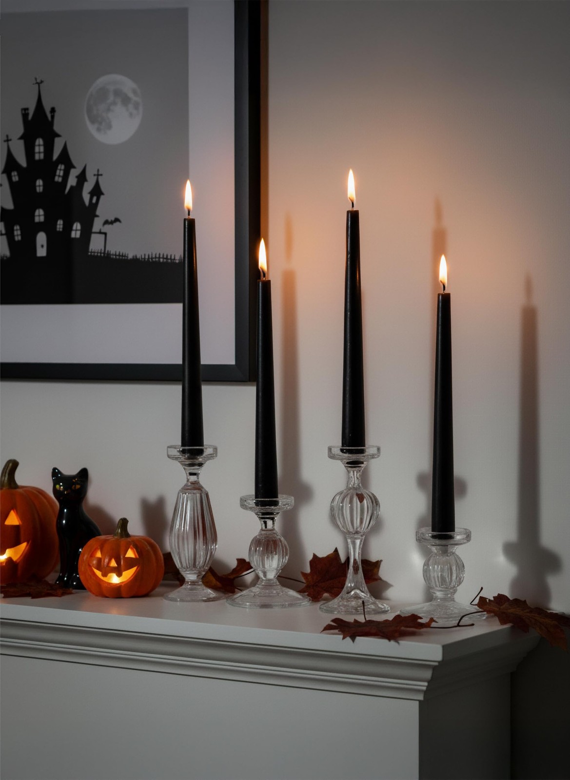 6 Pack 10 In Classic Taper Candles Black Long Burning Unscented Candlesticks