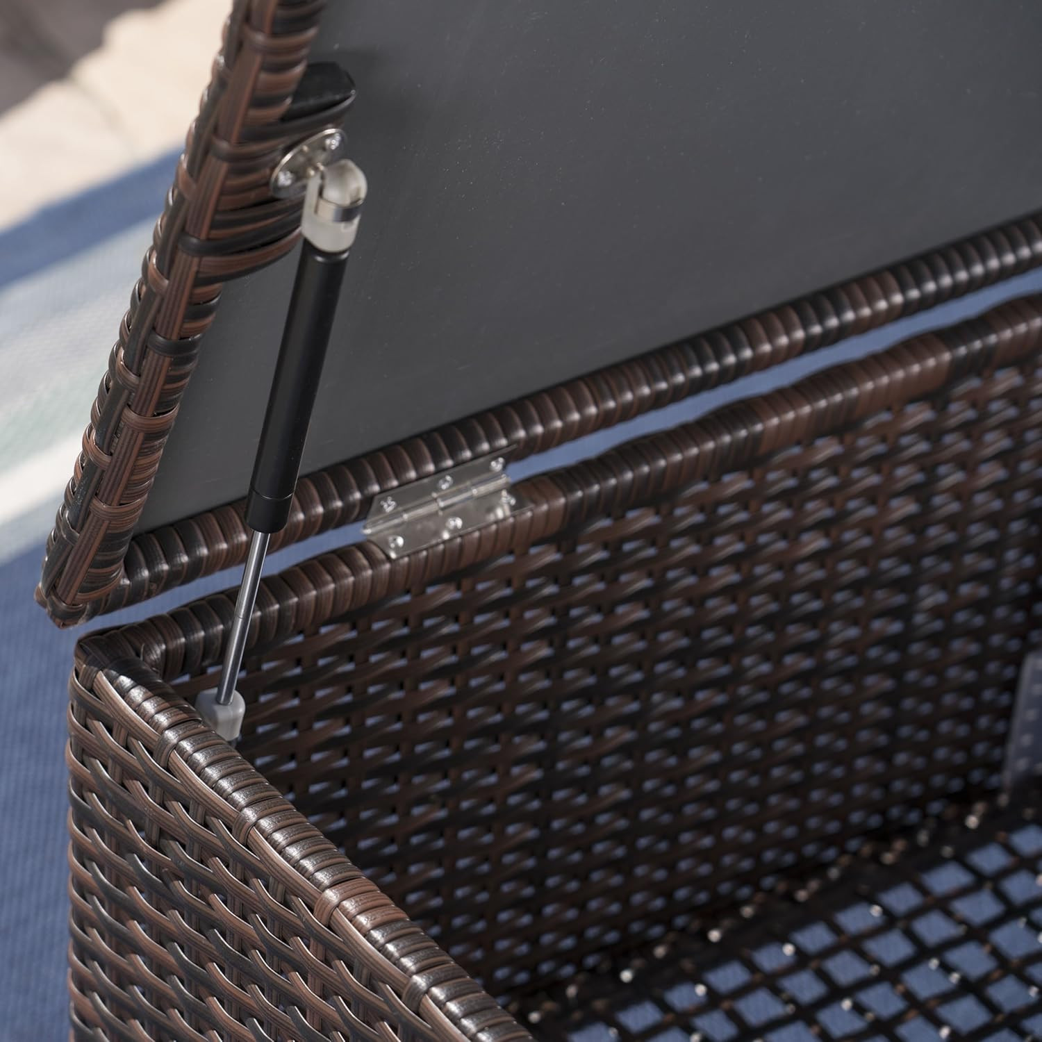 Rupert Outdoor Wicker Storage Unit, Multibrown
